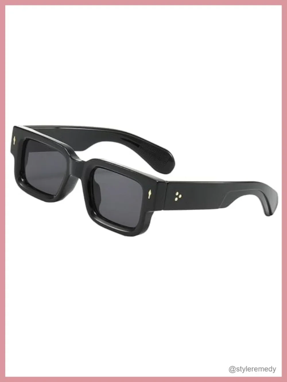 Chunky Square Thick Frame Sunglasses UV400 Protection Unisex Retro Rectangle